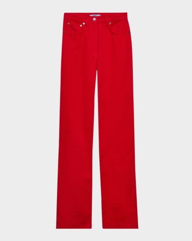 パンツ PRADA Women Straight Pants P242JOOO16NO Brown Prada: Women's Technical Wool Pants With Printed Belt (Clay