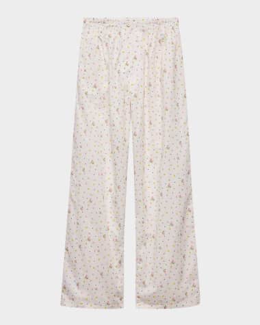 Prada Floral-Print Batiste Pants