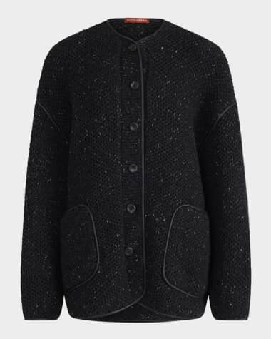Altuzarra Medrano Leather-Piping Knit Jacket