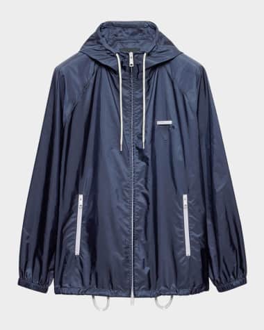 Prada Men's Re-Nylon Zip Hooded Jacket