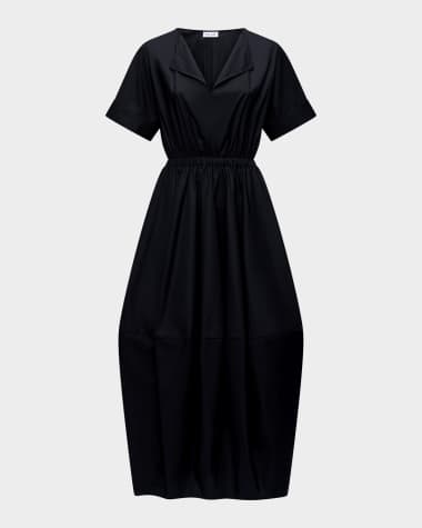 CALLAS Milano Beatrice Ruched Cotton Midi Dress