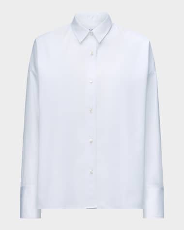 CALLAS Milano Sirene Button-Down Silk Twill Scarf Shirt