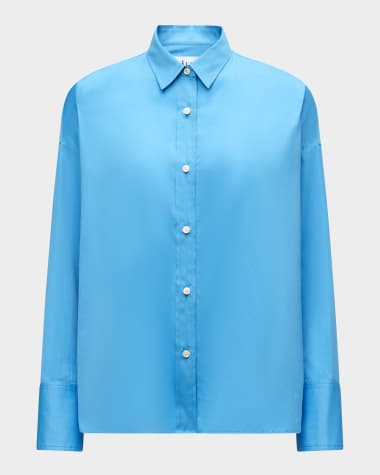 CALLAS Milano Sirene Button-Down Silk Twill Scarf Shirt