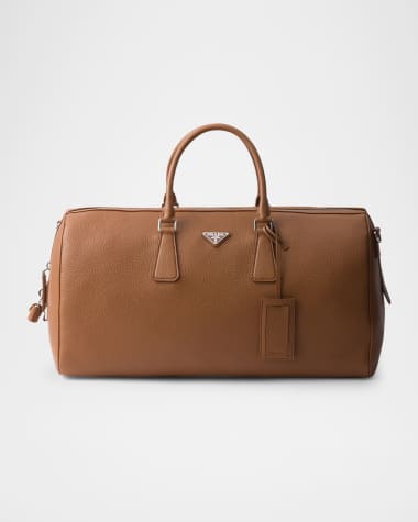 Prada Triangle Leather Duffel Bag