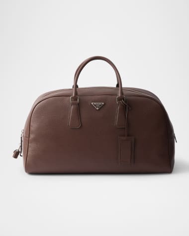 Prada Triangle Leather Duffle Bag