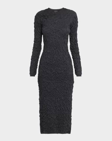 FABIANA FILIPPI Bodycon Crinkled Knit Midi Dress