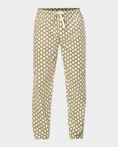 Majestic International Men's Cotton Mid-Century Geometric Lounge Pants