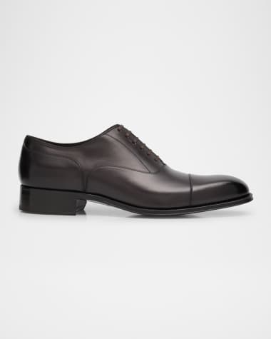 TOM FORD Men's Claydon Burnished Leather Derby Shoes