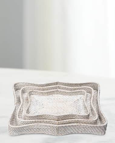 Park Hill Collections Sanibel Scalloped Trays, Set of 3