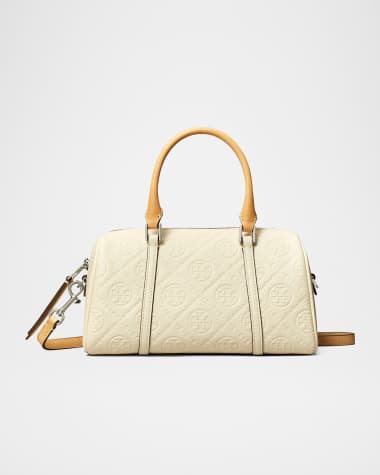 Tory Burch T Monogram Soft Pebbled Mini Barrel Bag