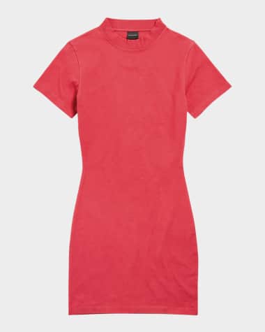 Balenciaga Short-Sleeve Mini T-Shirt Dress