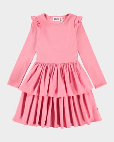 Molo Girl's Cathi Long-Sleeve Dress, Size 2-6