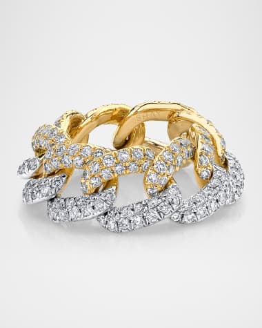 SHAY Essential Two Tone Pave Diamond Link Ring