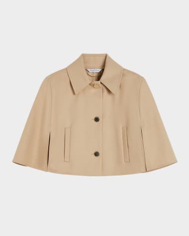 Max Mara Padre Cropped Water-Repellent Cotton Cloak
