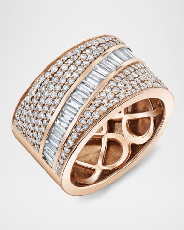 SHAY Pave Diagonal Baguette Diamond Band Ring
