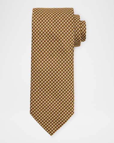 Brioni Men's Geometric Check Silk Tie