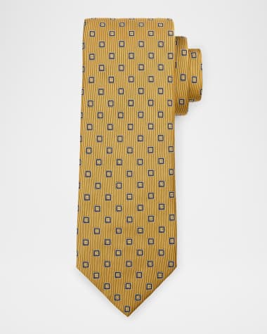 Brioni Men's Woven Square Silk Tie