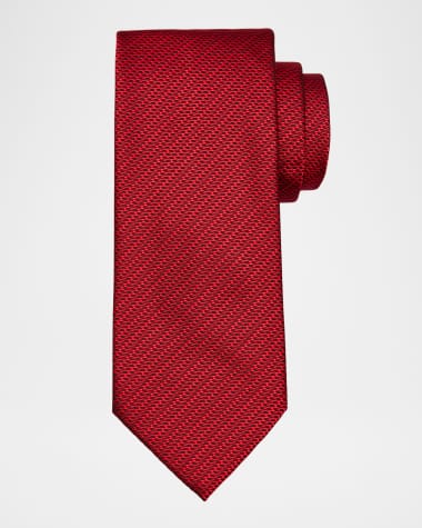 Brioni Men's Micro-Textured Jacquard Silk Tie
