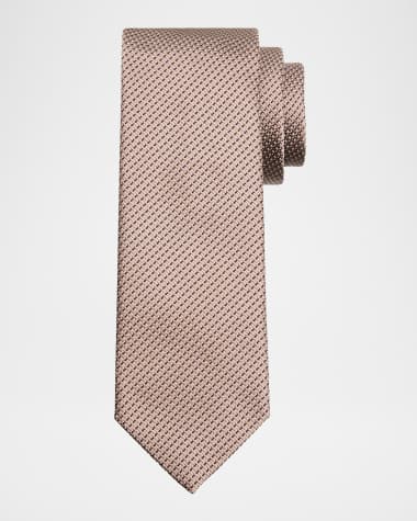 Brioni Men's Micro-Neat Silk and Cotton Jacquard Tie