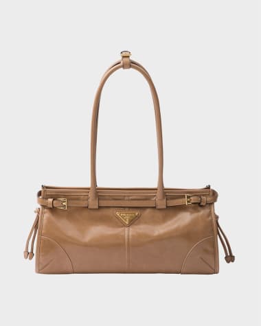 Prada Bonnie Medium East-West Leather Shoulder Bag