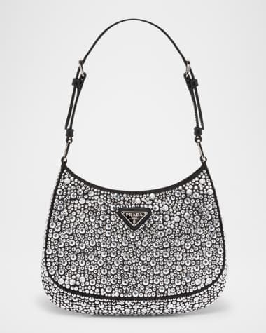 Prada Cleo Satin Shoulder Bag with Crystals