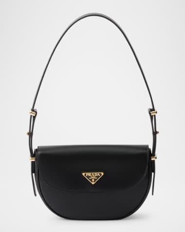 Prada Arque Calfskin Leather Flap Shoulder Bag
