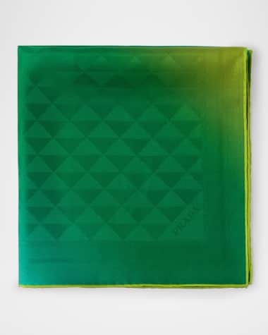 Prada Symbole Gradient Silk Twill Scarf
