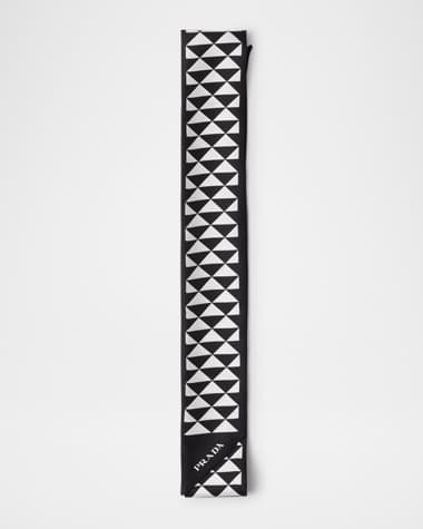 Prada Printed Silk Twill Skinny Scarf