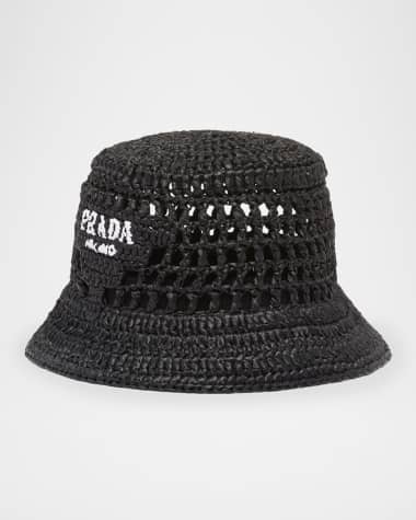 Prada Crochet Logo Bucket Hat