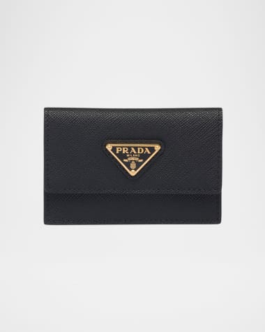 Prada Flap Saffiano Leather Card Holder