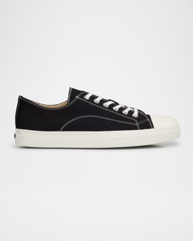 Moschino Men's Edge Canvas Cap Toe Low-Top Sneakers