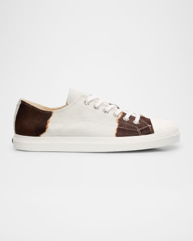 Moschino Men's Edge Calf Hair Cap Toe Low-Top Sneakers