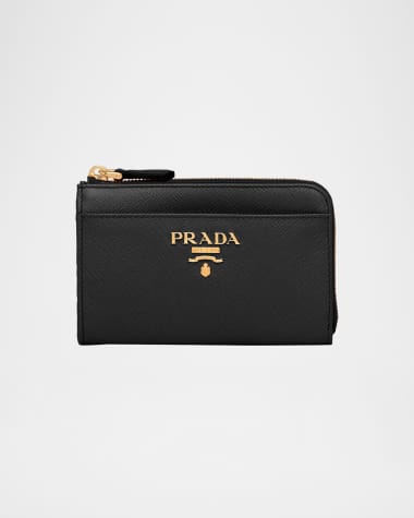 Prada Leather Card Case with Key Ring