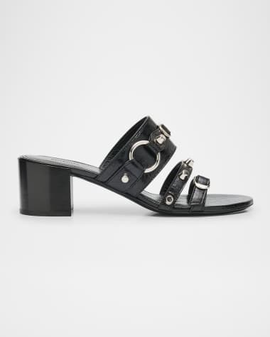 Balenciaga City Leather Block-Heel Sandals
