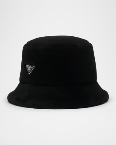 Prada Men's Lamb Shearling Bucket Hat