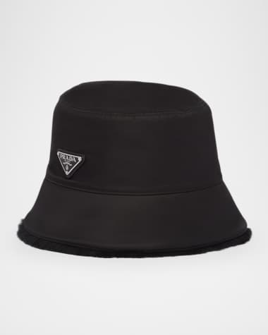 Prada Men's Re-Nylon And Lamb Shearling Bucket Hat
