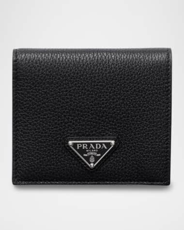 Prada Men's Vitello Daino Triangolo Bifold Wallet