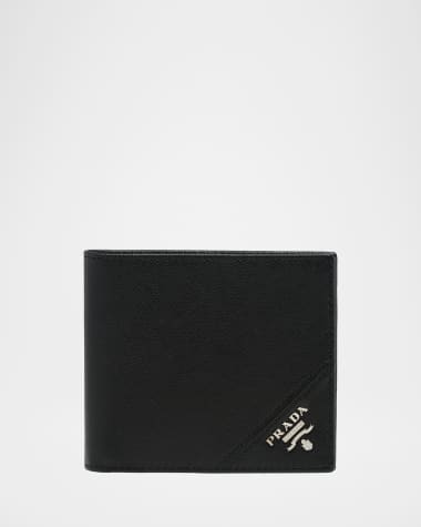 Prada Men's Saffiano Metal Billfold Wallet with ID Window