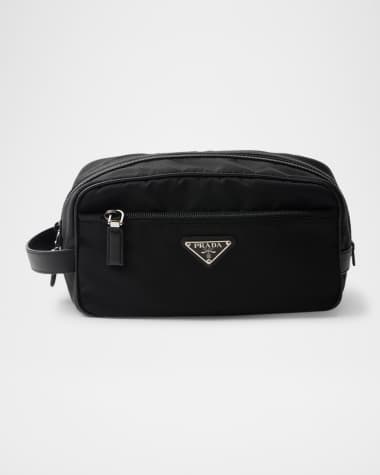 Prada Men's Re-Nylon & Saffiano Leather Pouch with Handle
