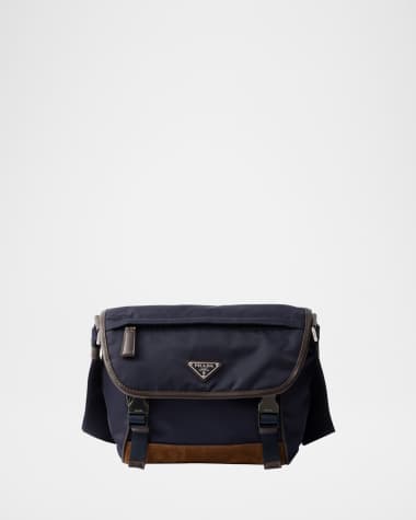 Prada Men's Nylon and Suede Messenger Bag
