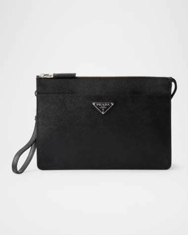 Prada Men's Saffiano Leather Zip Pouch