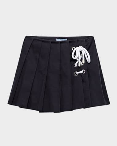 Prada Pleated Stretch Drill Mini Skirt