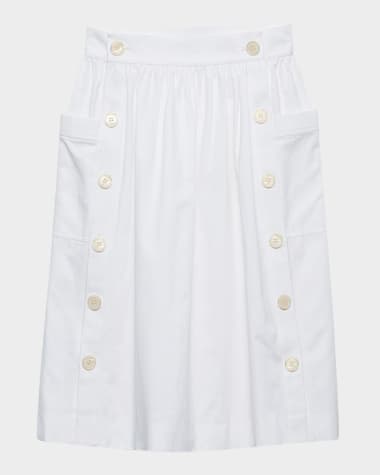 Prada Buttoned Cotton Gabardine Skirt