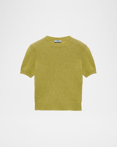 Prada Short Sleeve Cashmere Sweater