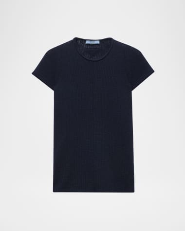 Prada Short Sleeve Cashmere Sweater