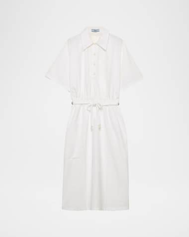 Prada Drawstring Satin Back Midi Dress