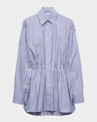 Prada Striped Poplin Button-Down Shirt
