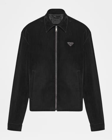 Prada Men's Velvet Denim Blouson Jacket