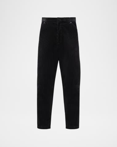 Prada Men's Corduroy Triangle Logo Pants