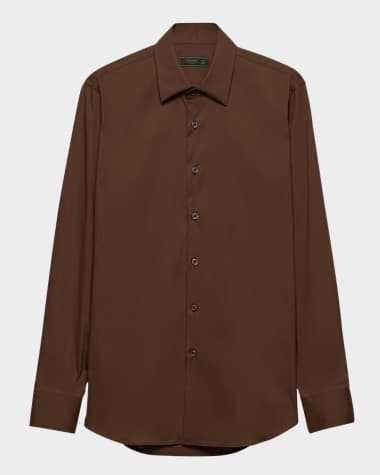brown fitted dress shirt Men's Brown Slim Fit Short Sleeve Knitwear Shirt. – HolloMen